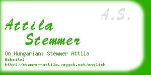 attila stemmer business card